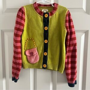 Matilda Jane Lime Green & Pink Striped Cardigan Accents